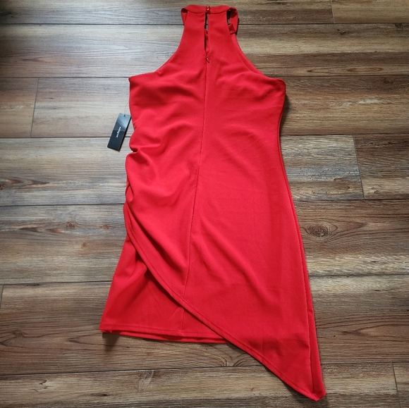 Lulu's Dress Womens M Red You Can't Ruche Love Ruched Bodycon Halter NEW - Picture 7 of 9